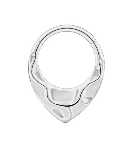 Кольцо-кликер Капелька мятая 1.2 мм (16 G)